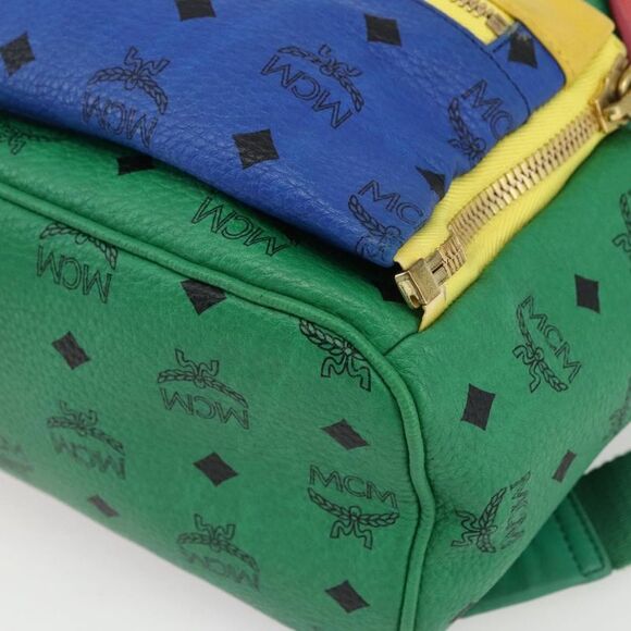 MCM Vintage Vicetos Backpack Pvc Leather Multicolour Pvc Backpack Bag - Picture 9 of 16